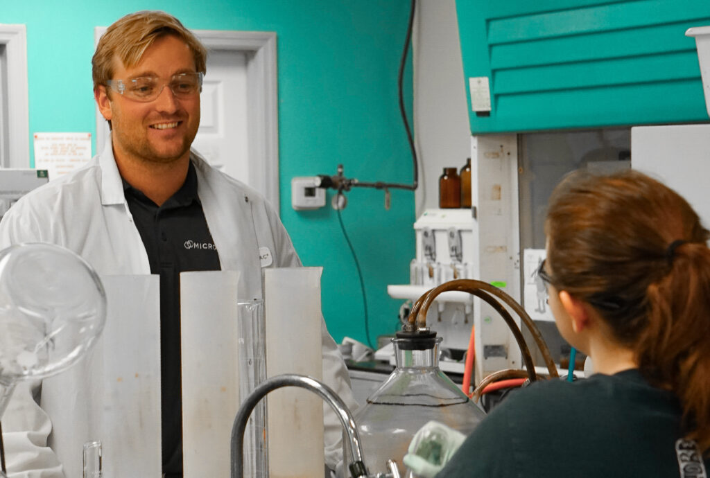 Grayson Boyce in Microbac Laboratory Facility 